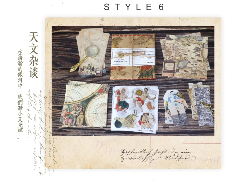 

Retro map Astronomical talk journal Material Decorative Sticker DIY Planner diary Scrapbooking album Stickers escolar