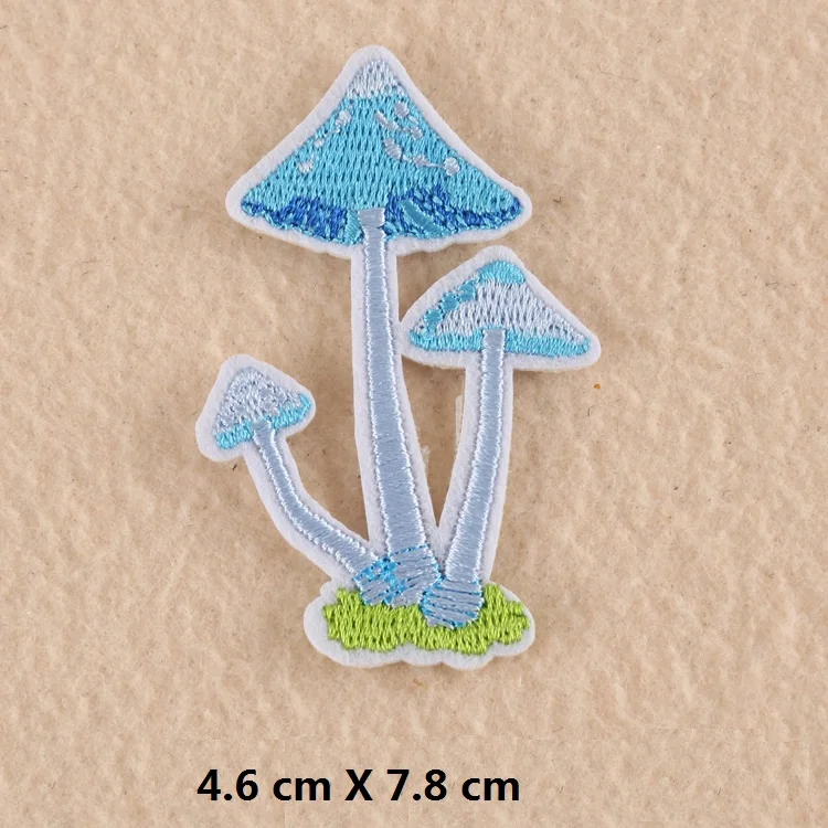 10pcs Pink Mushrooms Embroidered Patch 3 Choices Blue Mushroom Iron On