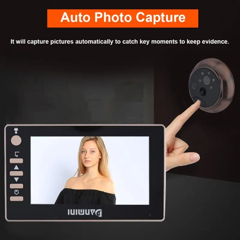 

Peephole Door Camera 4.5 Inch Color Screen Electronic Doorbell Wide Angle 170 Degree Video Door Viewer Video-eye Home Security