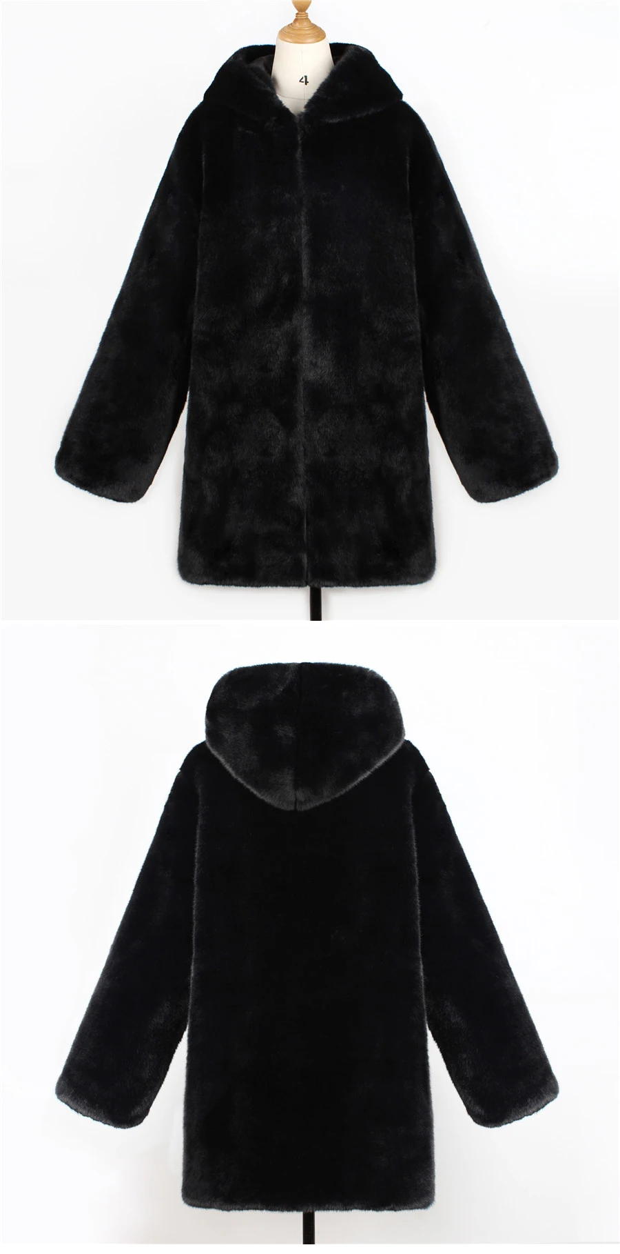 Fashion imitation fur long style coat female autumn winter new European and American fashion warm wool coat (7)