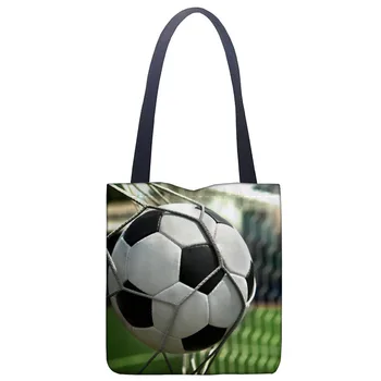 

New Arrival Bag 2019 Soccer Handbag Fashion Printing Soft Open Pocket Casual Tote Double shoulder Strap For Women Student