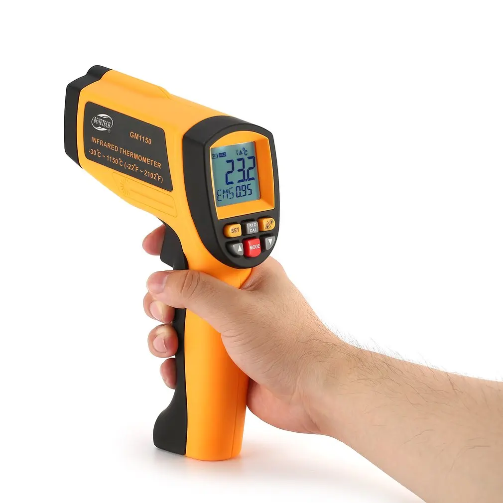 

BENETECH 20:1 GM1150 Infrared Thermometer Non Contact Infrared Temperature Pyrometer IR Laser Point Gun -30~1150 Degree