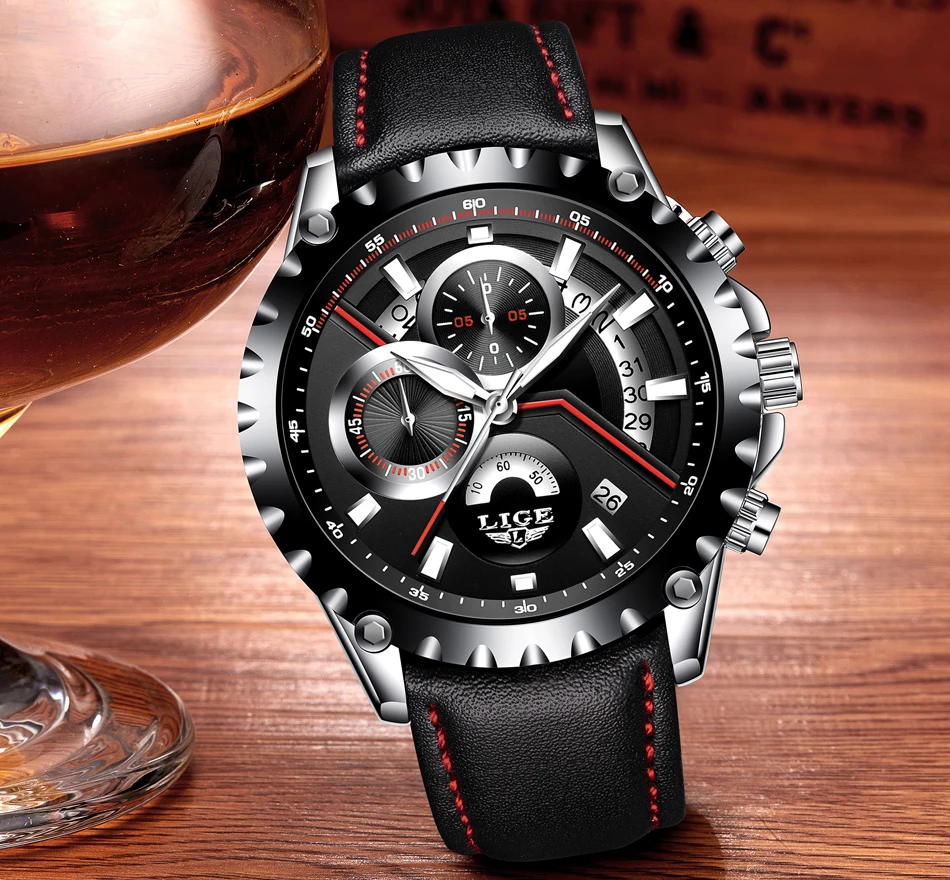LIGE Брендовые мужские Модные ажурные дизайнерские часы с датой, мужские спортивные водонепроницаемые кварцевые часы, мужские стальные часы Relogio Masculino