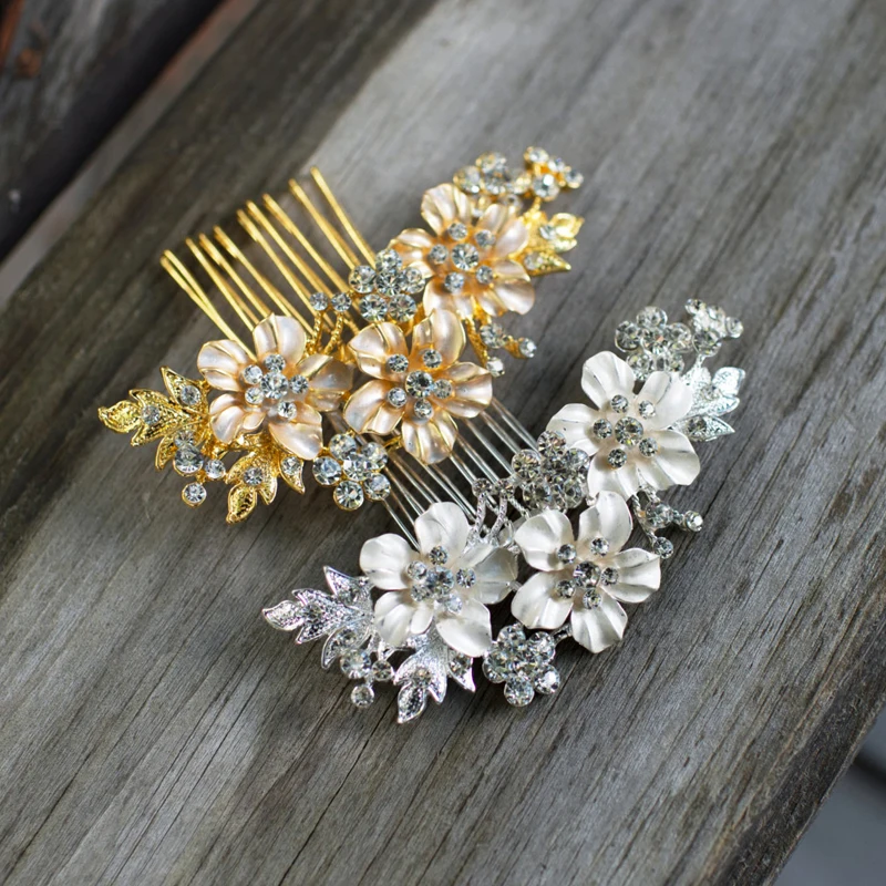 Miallo Wedding Bridal Hair Combs Vintage Crystal Hairpins Prom Jewelry Gold Color Flower Hair Accessories Pins Women Gifts