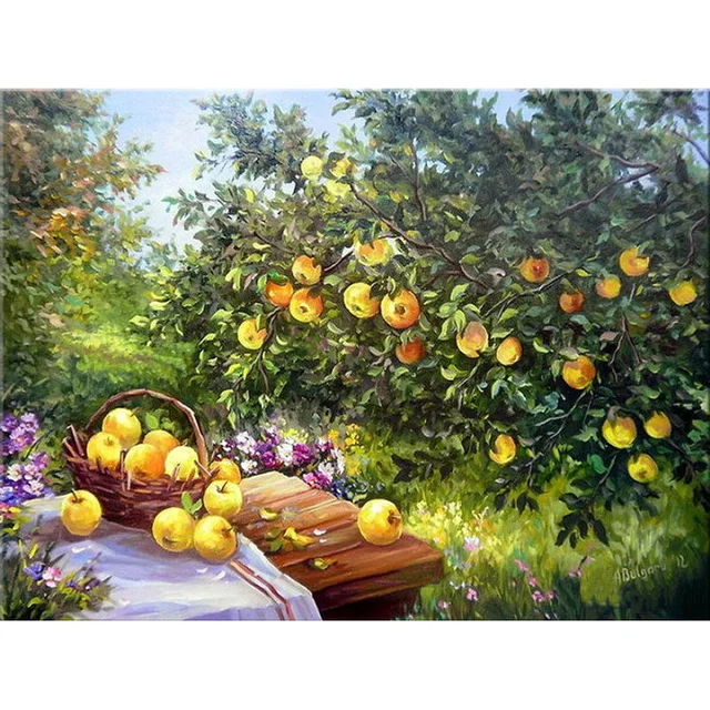 diamond painting orange tree,diamond painting rhinestone,diy diamond mosaic