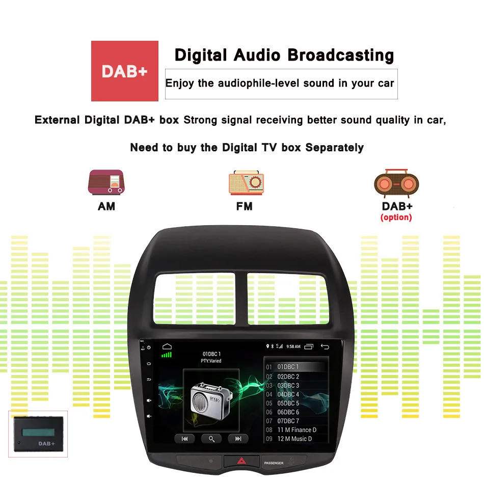 Discount 10.1" Octa Core Android 9.0 4+64G For Mitsubishi ASX Car DVD Player GPS Navigation Radio Audio BT Steering Wheel control Wifi 4G 4