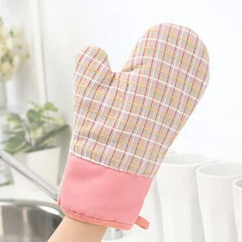 

Hot Plaid Pattern Heat-resistant Cotton Thicken Anti-skid Microwave Oven Gloves Cooking Gloves