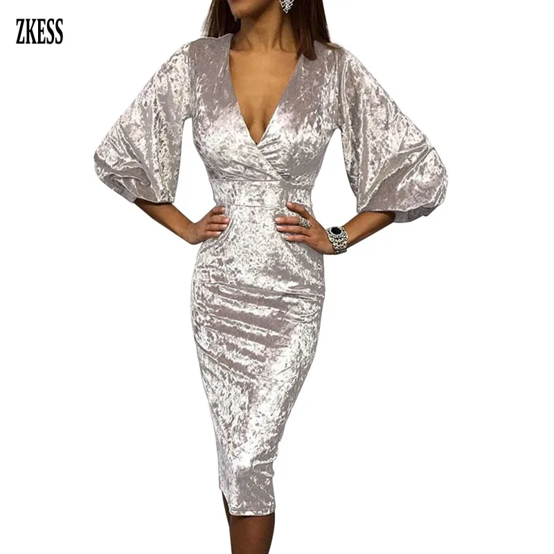 Apricot-Glistening-V-Neck-Velvet-Midi-Dress-LC611048-18-1