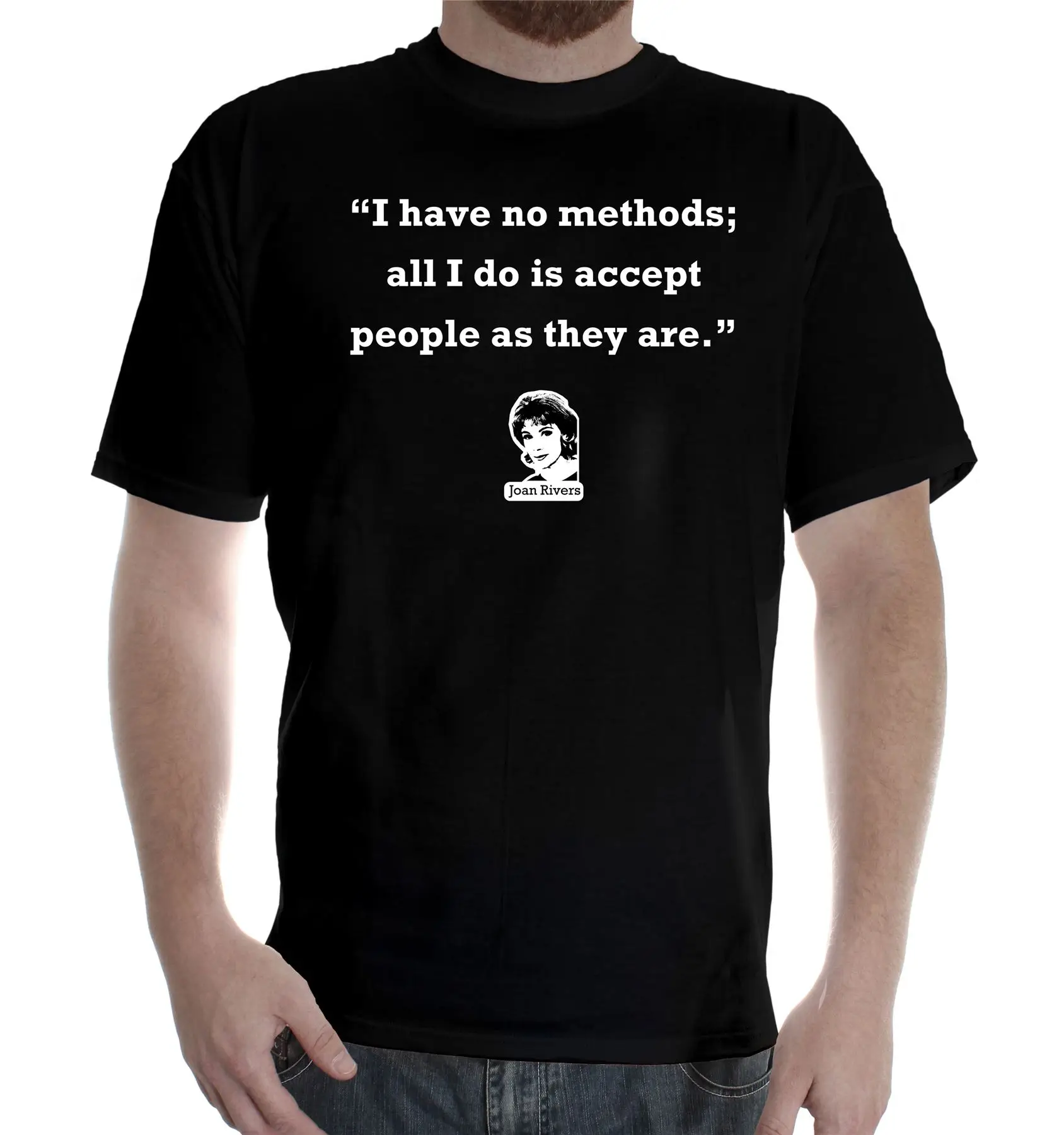 New Mens Colors Short Sleeve Cotton T Shirt Joan Rivers Quote Accept