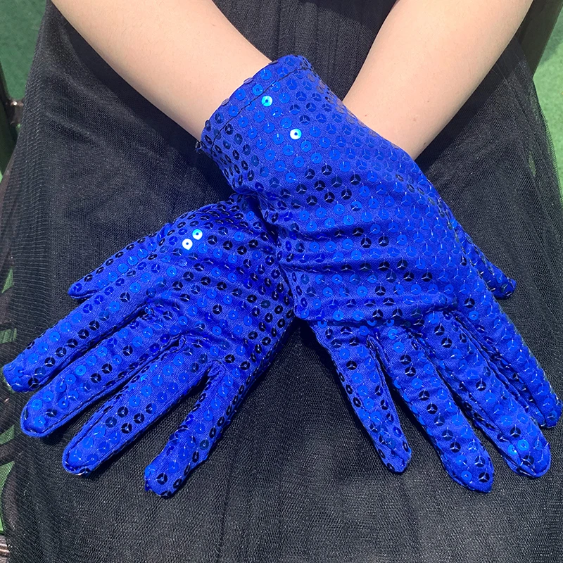 8 Colors Fashion Boys Girls Men Women Bling Bling Performance Gloves Sequin Dance Gloves Stage Effect Shining Mittens