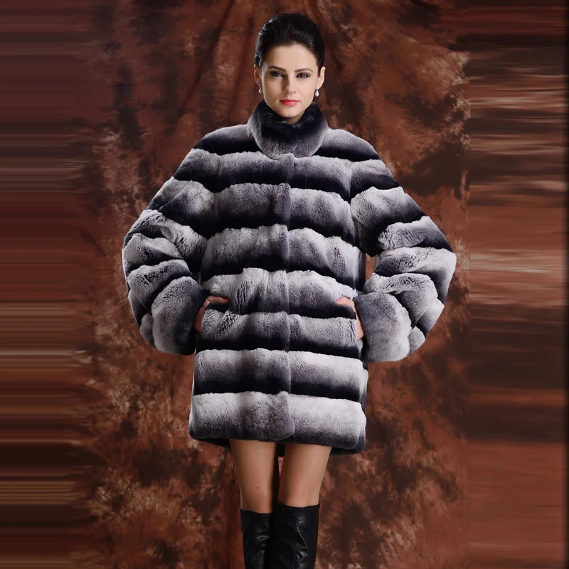 Buy Real Rex Rabbit Fur Coat Winter Women Fur Outwear