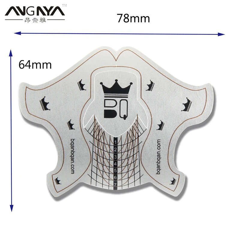 ANGNYA 50/100 шт Профессиональный французский нейл-арта для формирования кончика акриловый наконечник(гель-Маникюр) Стикеры расширение Curl форма для лак для ногтей руководство
