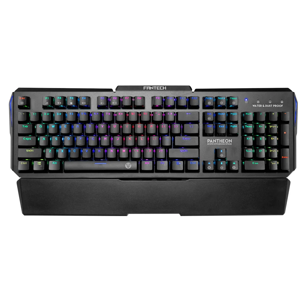 FANTECH MK882 механическая клавиатура RGB игра полный ключ без смыва клавиатура полный водонепроницаемый для настольного компьютера ноутбука - Цвет: Black