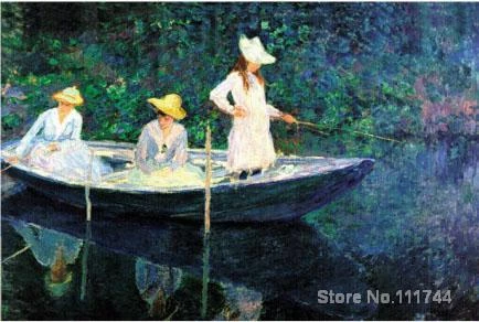 風景絵画印象派女性釣りクロード モネ高品質ハンド塗装 Painting Seashells Painting Furniture Acrylic Paintpainting Dining Table Black Aliexpress