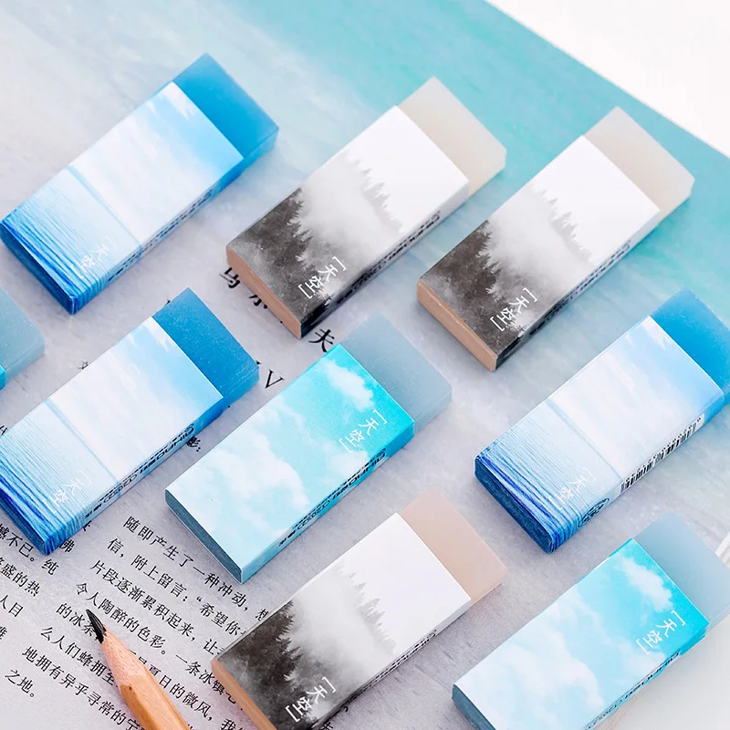 

Cute Creative Natural Landscape Sky Candy Color Design Drawing Pencil RubberEraser Office School Stationery for Kids Prize Gift