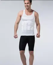 2017 Men s Slimming Body Shaper Belly Fatty Underwear Vest Shirt Corset Compression