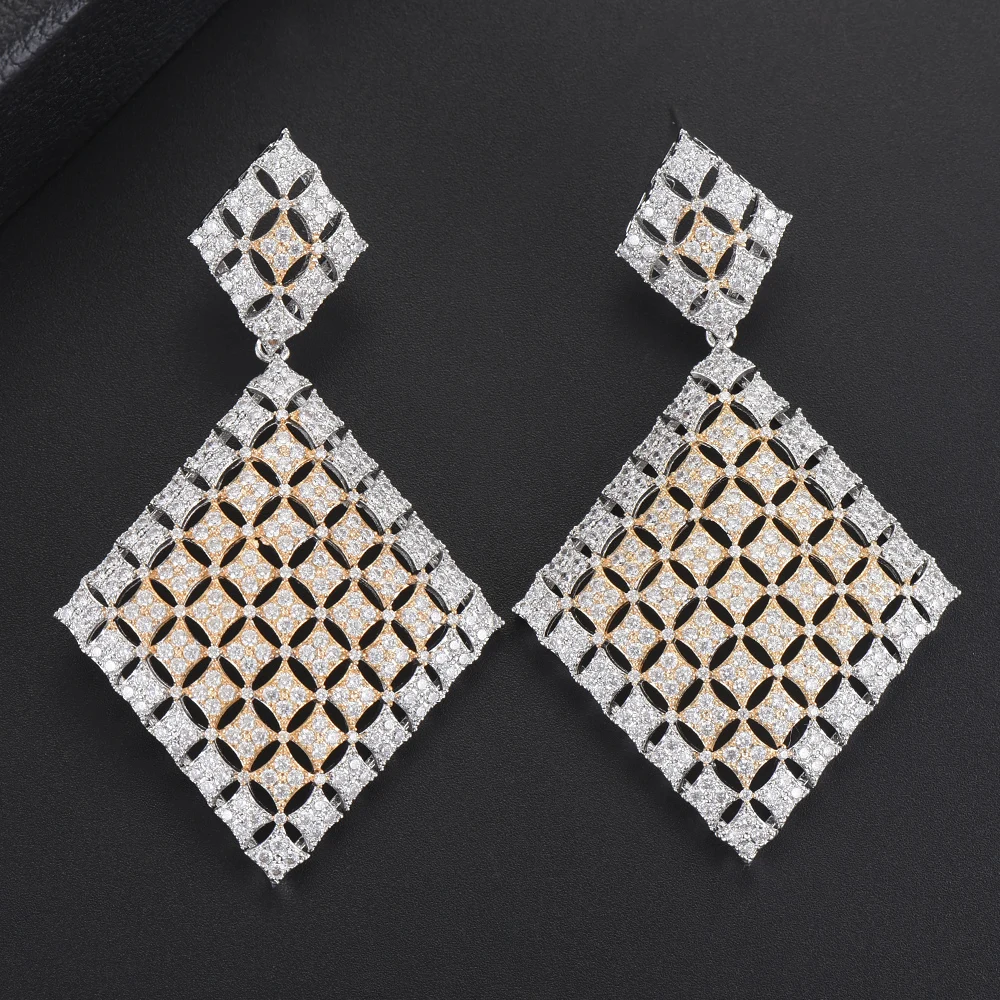 

GODKI 70MM Luxury Geometry Dangle Earrings For Women Wedding Cubic Zircon Crystal CZ Dubai Bridal Earrings Fashion Jewelry 2018