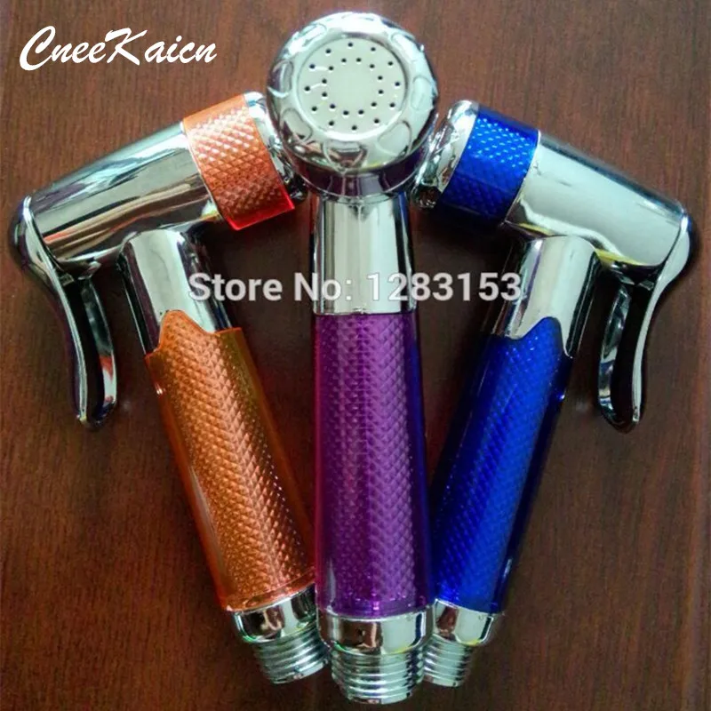 

brathroom free shipping high quality toilet spray gun bidet with plastic inner shattaf and colorful handheld small shower