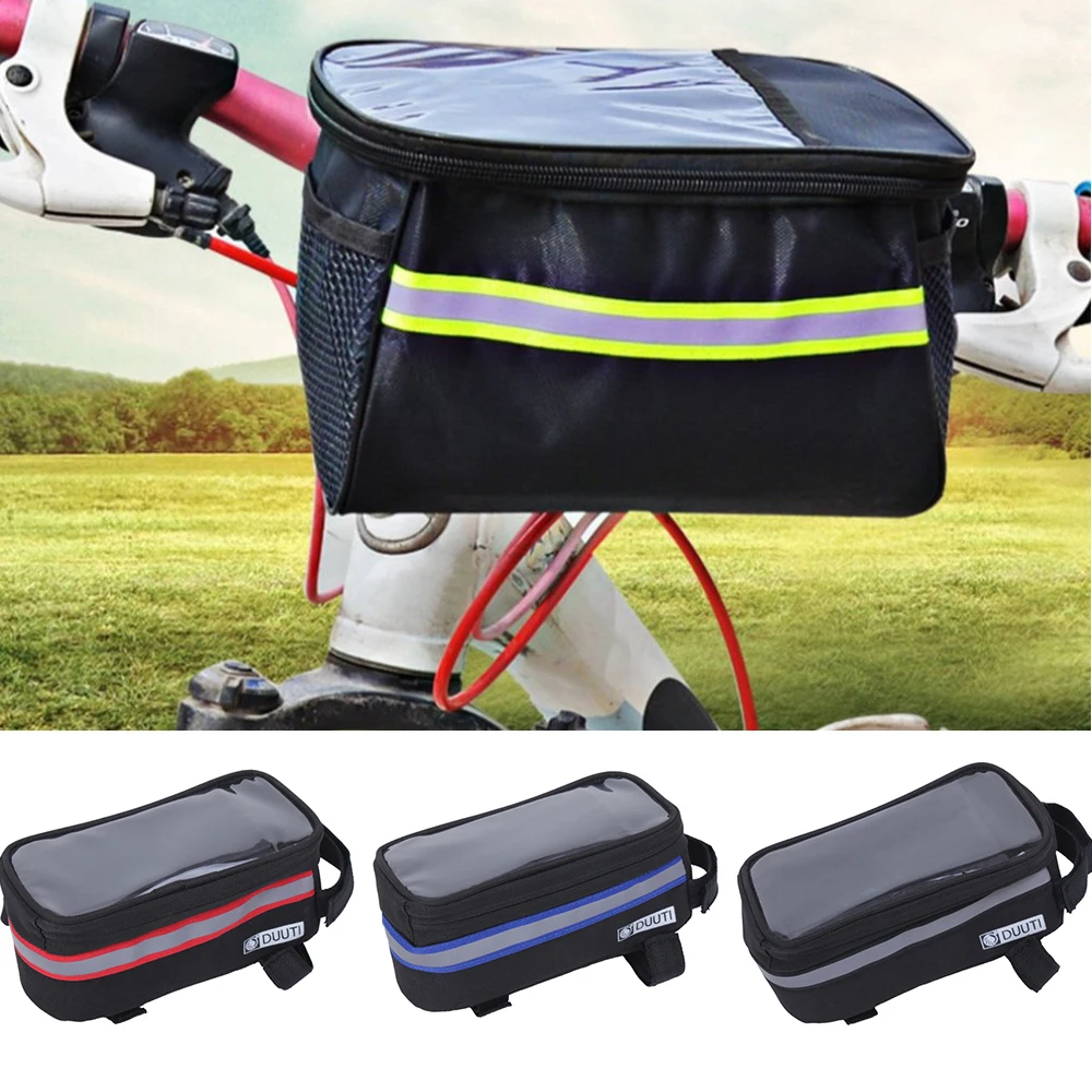 

Size S/L Bicycle Bags Cycling Waterproof Touch Screen MTB Frame Front Tube Storage Mountain Bike Bag Saddle Bag Phone Case D40
