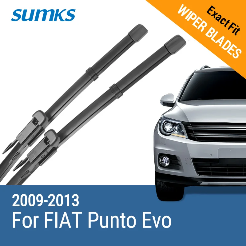 SUMKS Wiper Blades for FIAT Punto Evo 26"&15" Fit Pinch Type Arms 2009