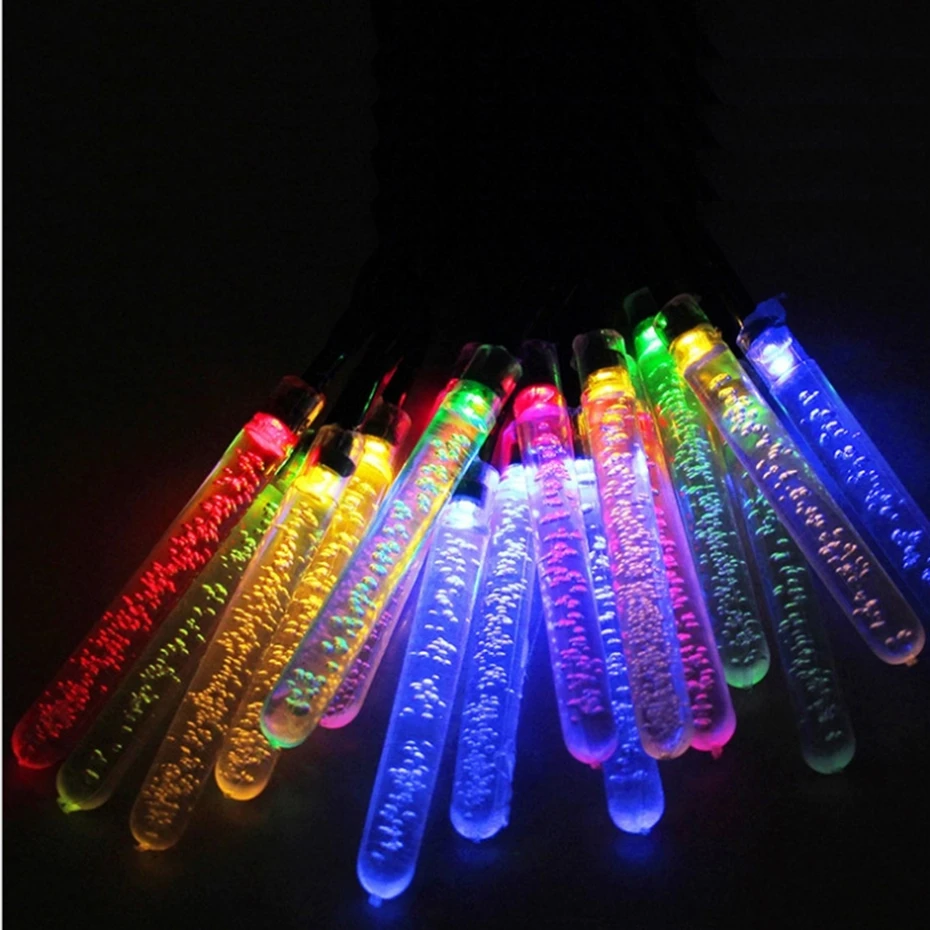 

YINGTOUMAN 4.8m 20LED Ice Piton Shape LED Solar Garden String Lights Christmas Xmas Party Decorations Solar Powered LED Lamp