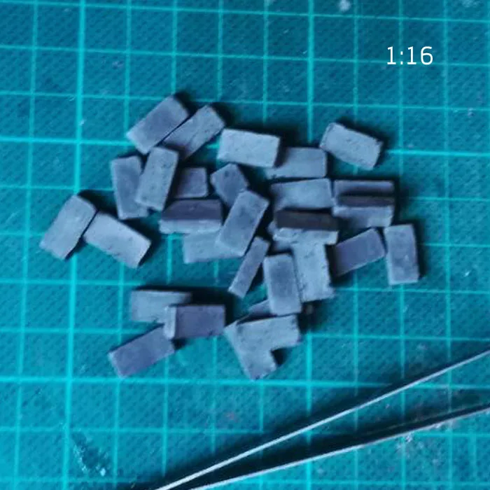 

400pcs 1/16 Scale 180pcs 1/12 Scale WW2 European Building Scene Architectural DIY Model Material Antique Blue Brick
