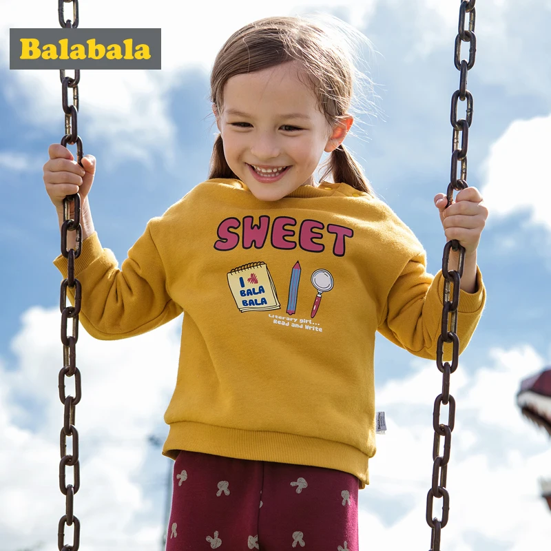 

balabala Casual Coat Cartoon Girls Hoodies cute cotton tshirt Outwear Autumn Children's Clothing Kids Long Sleeve t-shirt