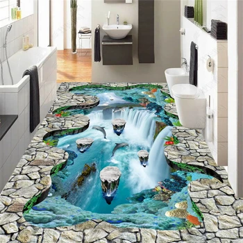 

beibehang Dream wall paper cliffs floating islands waterfalls birds bathrooms kitchens walkways 3d flooring paintings wallpaper