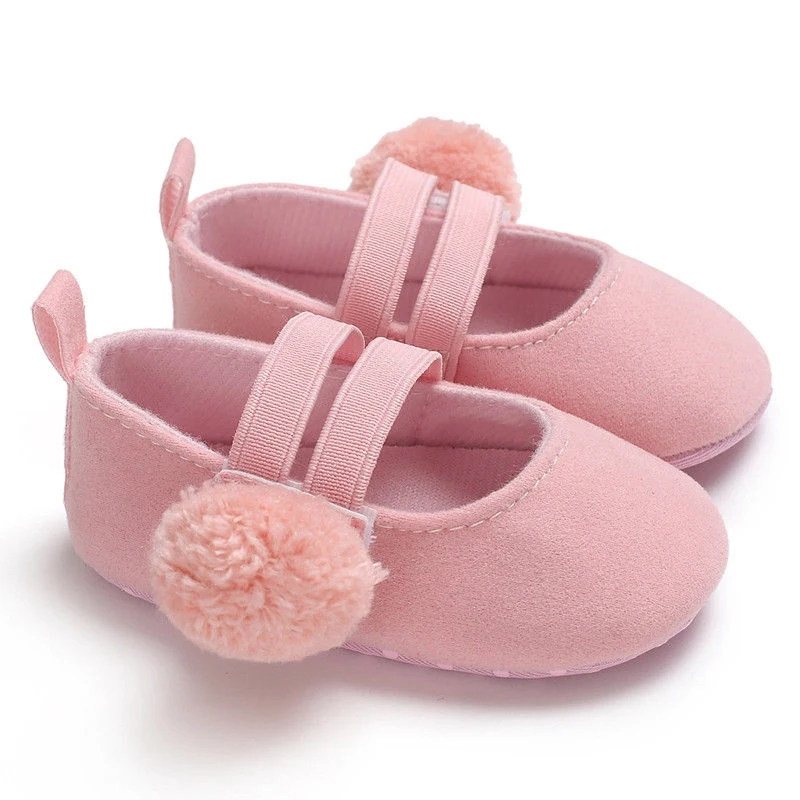 Новинка для новорожденных; для маленьких девочек волосы мяч принцессы обувь мягкая подошва Нескользящие Детские туфельки Лето Повседневное - Цвет: Розовый