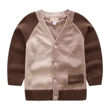 2018 New Spring&Autumn Brown Cardigan Coat For Baby Boys Girl Kids Knitted Sweaters Children Knitwear Coat Kids Brand Clothes