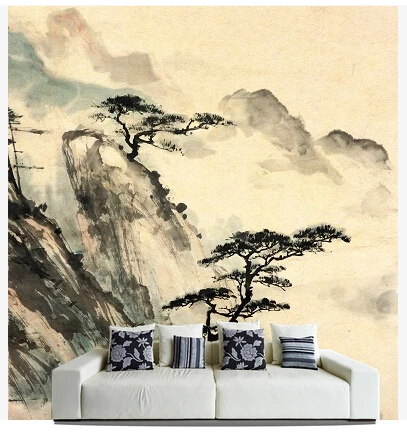 kustom de parede para sala bonsai pohon papel gaya cina mural untuk kamar tidur ruang tamu tv dinding tahan air wallpaper vinyl