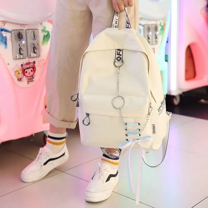 Fashion big capacity shopping bag laptop backpack rucksack canvas bags student womens Bags