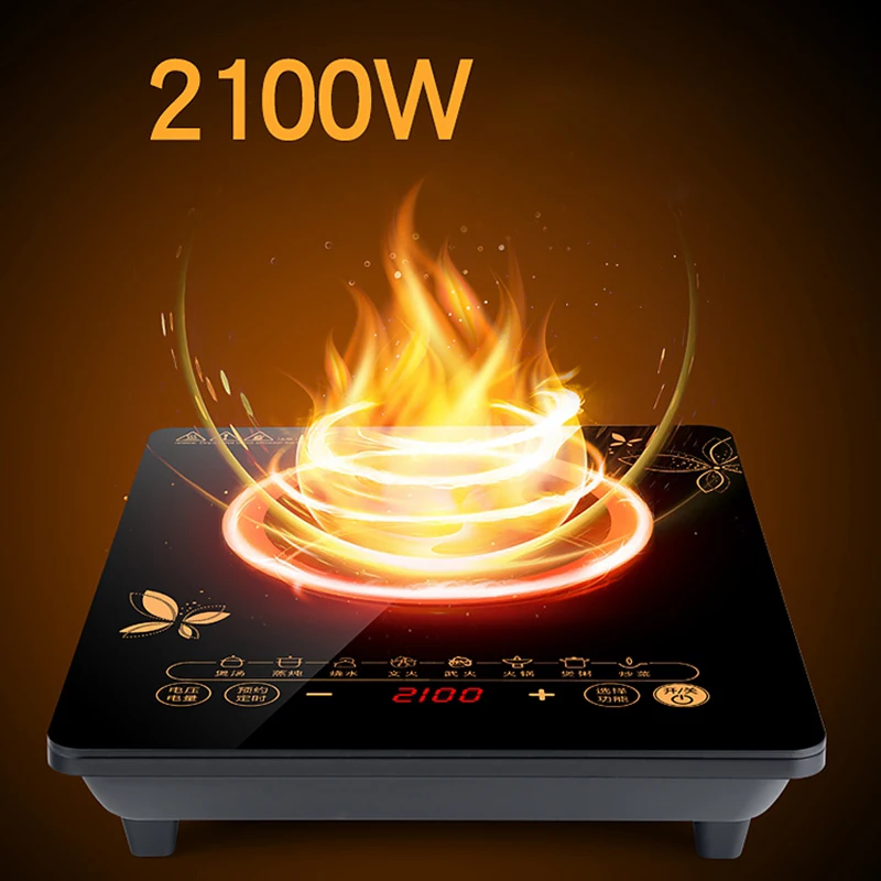 DMWD 2100W 8 меню Бытовая индукционная плита электромагнитная печь 220 В Smart Touch Управление отпления пластинчатого 24 часа в сутки назначения 3H Установка