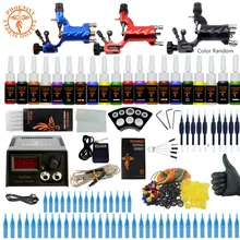 Профессиональный набор татуировки 3 поворотный набор тату-машинок 20 цветов чернил блок питания боди-арт Supplly Татуировка Перманентный макияж набор