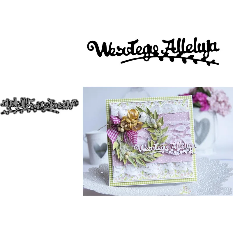 

Polish language Happy east Metal Cutting Dies Stencils Scrapbooking Album Paper Decorative Craft Embossing New 2019