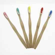 1 шт. 19 см Цвет щетина плоская взрослых натуральный бамбук эко-Путешествия Escova де денте Tandenborstel Зубная щётка зубов кисть