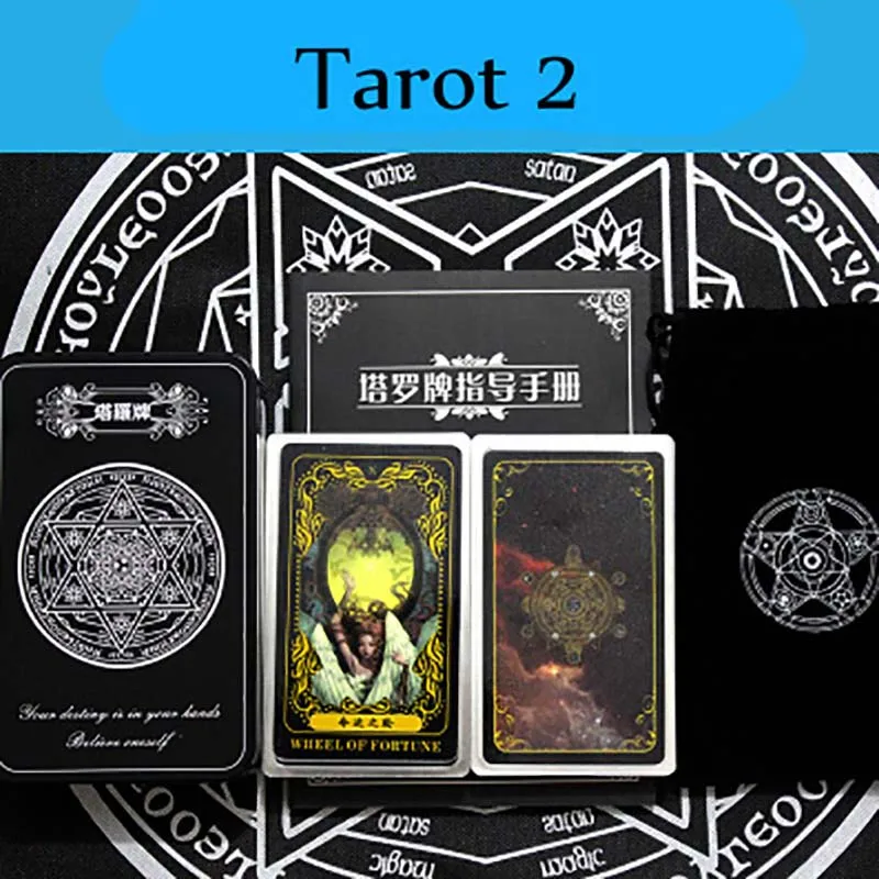 

78 PCS/Set Cards Metal Box Tarot Board Game Chinese/English Edition Tarot send Tablecloth and Bag