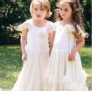 Boho/Новые платья для девочек держащих букет невесты с кружевными аппликациями