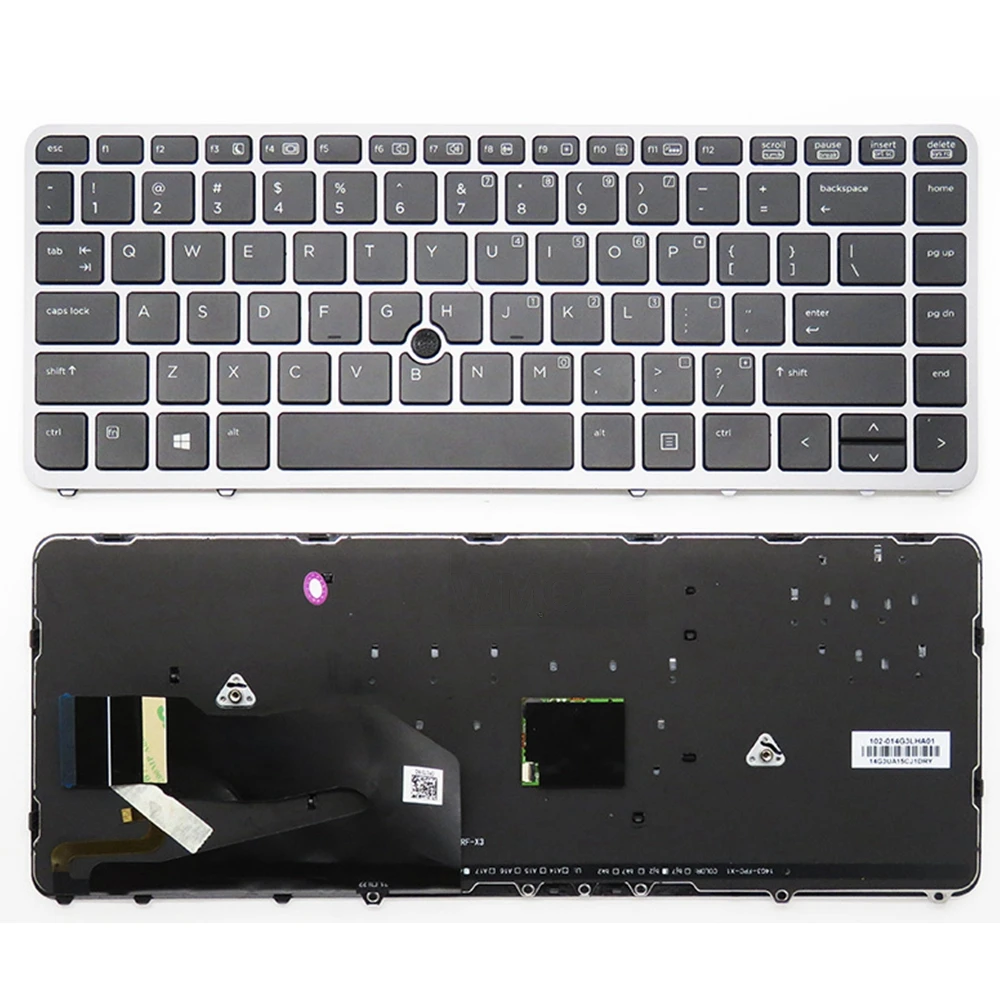 

US laptop keyboard For HP EliteBook 840 G1 850 G1 ZBook 14 HP 840 G2 backlight with pointing stick Silver New English