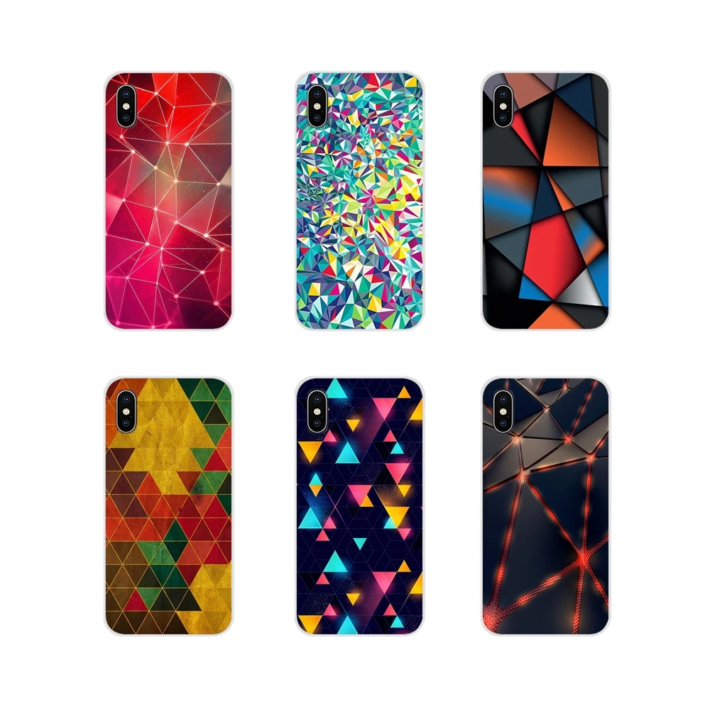 Прозрачный чехол из ТПУ для Huawei P Smart Mate Honor 7A 7C 8C 8X 9 P10 P20 Lite Pro Plus Cool Triangle Mosaic Ombre |