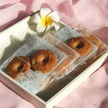 10x10+ 3 см Упаковка для печенья кружевные нижние самоклеющиеся прозрачные пластиковые пакеты пакет для выпечки 100 шт./лот