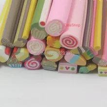50 мм 10 шт./лот смешанные торт арт для ногтей трость DIY Fimo игровое тесто фигурки из полимерной глины