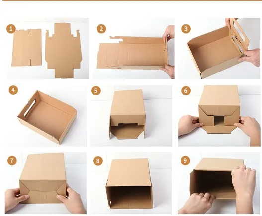 Kraft shoes box transparent shoes box easy drawer - type boots box  variety of styles receive box (2)