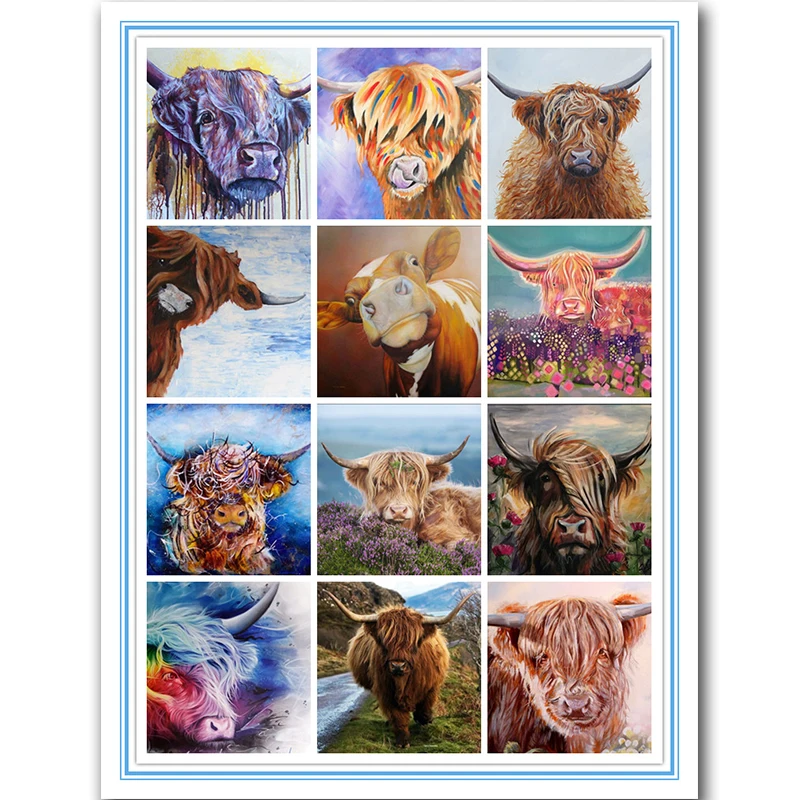 

Full Square/Round Drill 5D DIY Diamond Painting "Animal Cow" 3D Embroidery Cross Stitch Mosaic Home Decor Gift