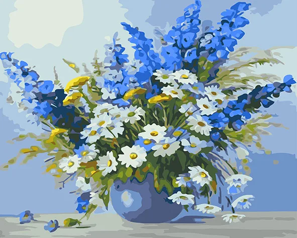 cioioil-C537 blue lavender Painting By Numbers Canvas Painitng Home Wall Art Picture Coloring By Numbers
