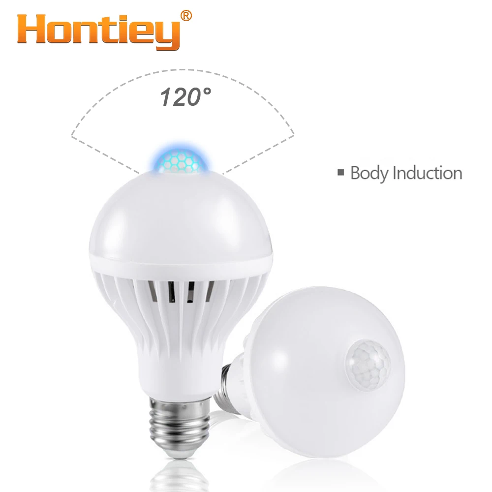 

Hontiey 3W 5W 7W 9W E27 220V LED Bulb Smart Sound / PIR Motion Sensor LED lamp light Induction Stair Hallway Night light white