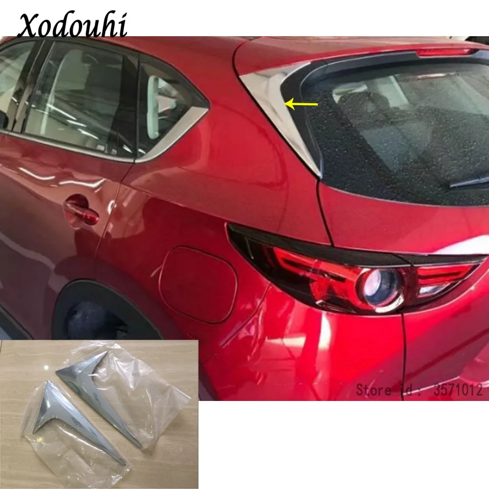 Body Chrome ABS Rear Tail Spoiler Side Triangle Molding WINDOW Bezel Trim For Mazda CX-5 CX5 2nd Gen 2017 2018 2019 2020 2021 | Автомобили