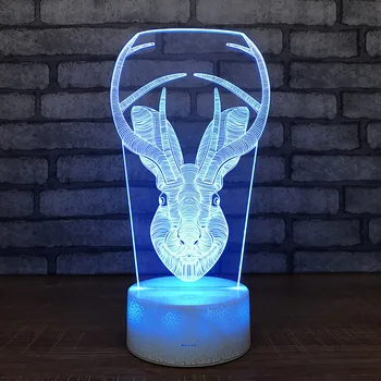 

Milu Deer Night Lamp Christmas Gift Manufacturer Wholesale Bedroom Bedside 3d Light Fixtures Kids Room Led 3d Night Light