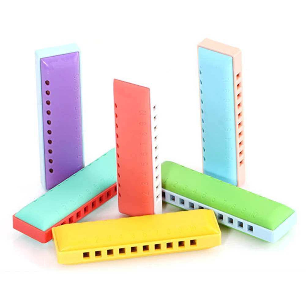 Детская игрушечная гармошка двухцветная 10-отверстие ABS рот Органы игрушка-головоломка для детей Дети Раннее музыкальное воспитание