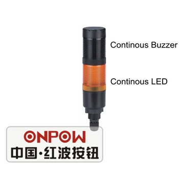 

ONPOW 40mm Red/ Green/ Yellow continuous LED light with 1 layer Continous buzz Signal Tower Light (HBJD-40DZ/1/Y/24V/A)